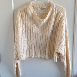 Cream Knit Forever 21 Crop Sweater